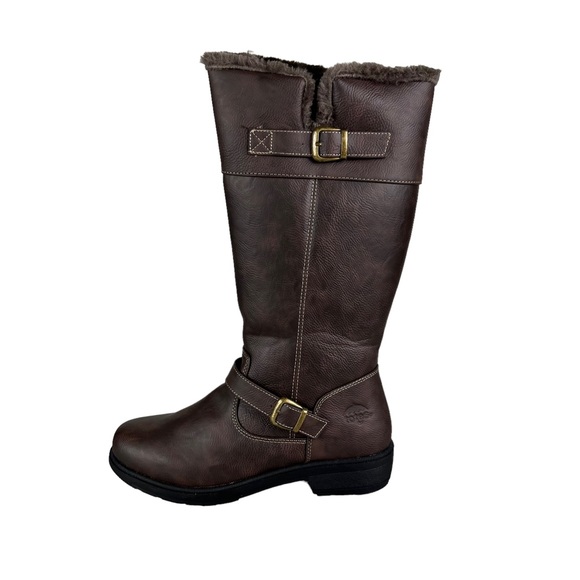 TOTES DEBRA Brown Waterproof Riding Boots - Picture 2 of 11